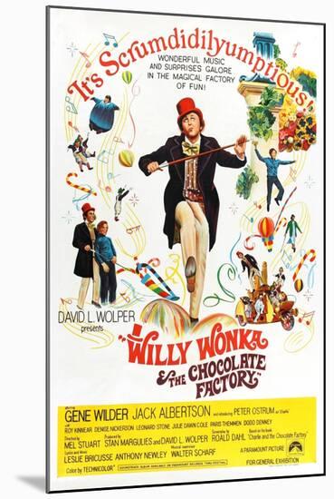 Willy Wonka and the Chocolate Factory, Gene Wilder (Center), 1971-null-Mounted Art Print