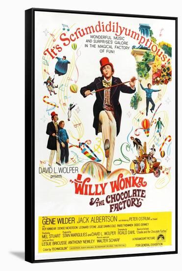 Willy Wonka and the Chocolate Factory, Gene Wilder (Center), 1971-null-Framed Stretched Canvas