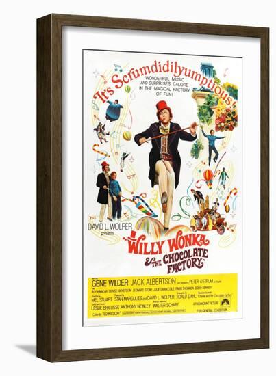 Willy Wonka and the Chocolate Factory, Gene Wilder (Center), 1971-null-Framed Art Print