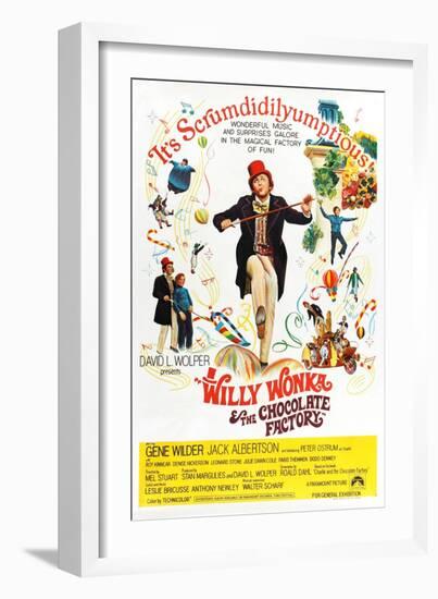 Willy Wonka and the Chocolate Factory, Gene Wilder (Center), 1971-null-Framed Art Print