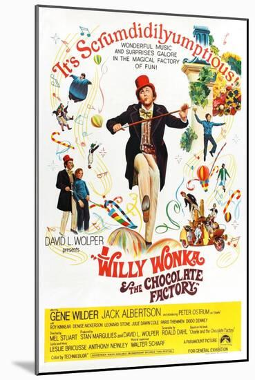 Willy Wonka and the Chocolate Factory, Gene Wilder (Center), 1971-null-Mounted Art Print