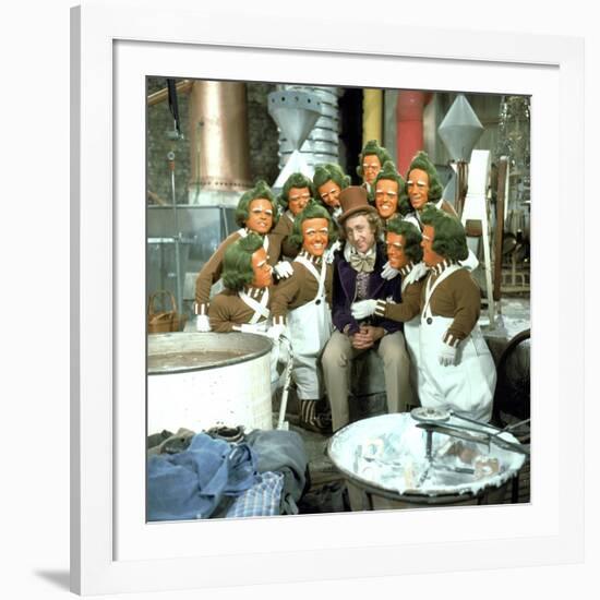 Willy Wonka And The Chocolate Factory, Gene Wilder, Oompa-Loompas, 1971-null-Framed Photo