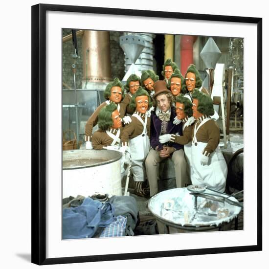 Willy Wonka And The Chocolate Factory, Gene Wilder, Oompa-Loompas, 1971-null-Framed Photo