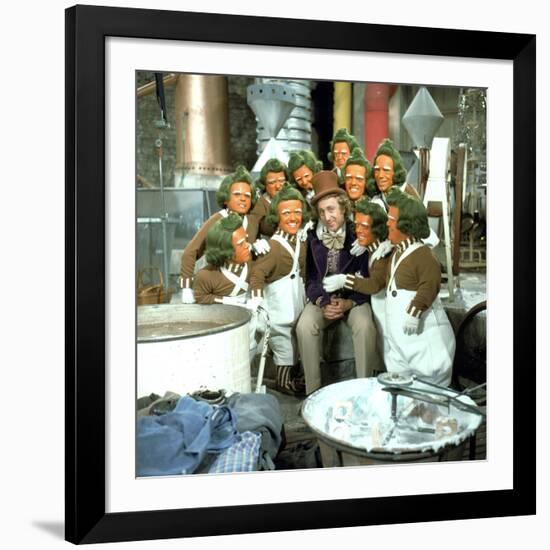 Willy Wonka And The Chocolate Factory, Gene Wilder, Oompa-Loompas, 1971-null-Framed Photo