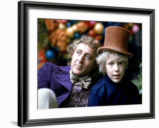 Willy Wonka And The Chocolate Factory, Gene Wilder, Peter Ostrum, 1971-null-Framed Photo