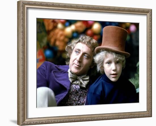 Willy Wonka And The Chocolate Factory, Gene Wilder, Peter Ostrum, 1971-null-Framed Photo