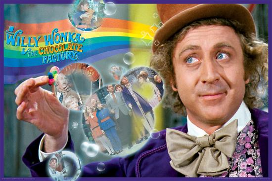 Willy Wonka- Rainbow Vision-null-Lamina Framed Poster