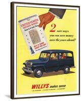 Willys 2 Ways You Can Save-null-Framed Premium Giclee Print