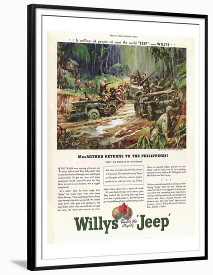 Willys Builds the Mighty Jeep-null-Framed Premium Giclee Print