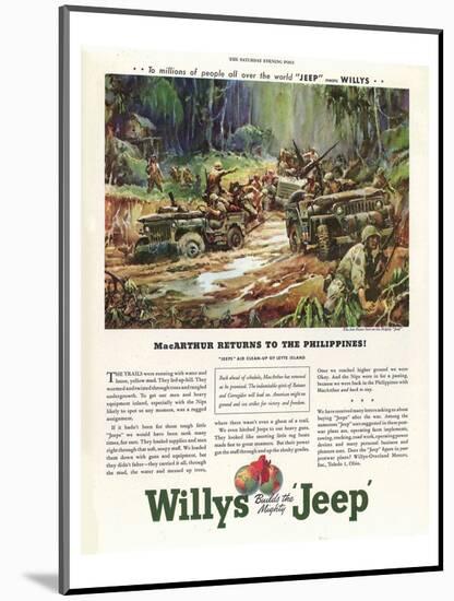 Willys Builds the Mighty Jeep-null-Mounted Art Print