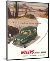 Willys - Goes a Long Long Way-null-Mounted Art Print