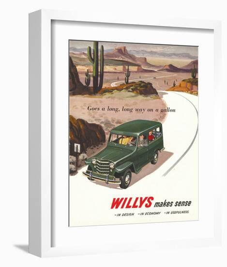 Willys - Goes a Long Long Way-null-Framed Art Print