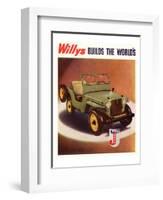 Willys Jeep Cars and Trucks-null-Framed Premium Giclee Print