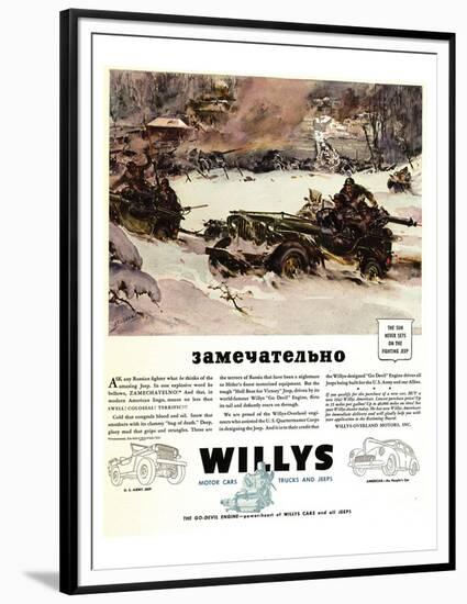 Willys Jeep Zamechatelno Ad'42-null-Framed Premium Giclee Print