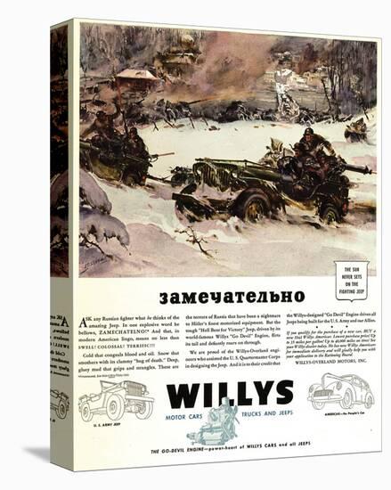 Willys Jeep Zamechatelno Ad'42-null-Stretched Canvas