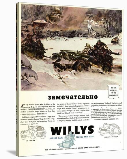 Willys Jeep Zamechatelno Ad'42-null-Stretched Canvas