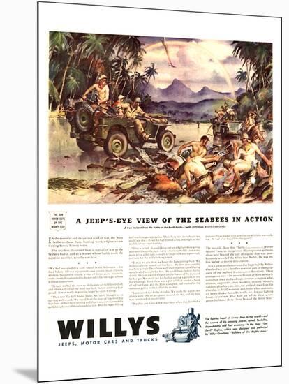 Willys-Jeeps Motorcars &Trucks-null-Mounted Premium Giclee Print