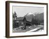 Willys-Knight at Longmire Lodge Photograph - Seattle, WA-Lantern Press-Framed Art Print