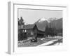 Willys-Knight at Longmire Lodge Photograph - Seattle, WA-Lantern Press-Framed Art Print