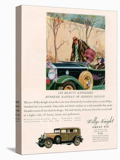 Willys Knight, Magazine Advertisement, USA, 1920-null-Stretched Canvas