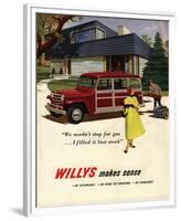 Willys Makes Sense in Economy…-null-Framed Premium Giclee Print