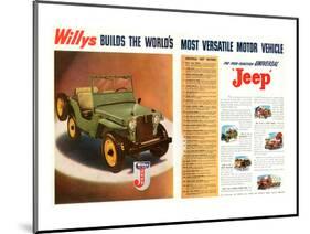 Willys- World's Most Versatile-null-Mounted Art Print