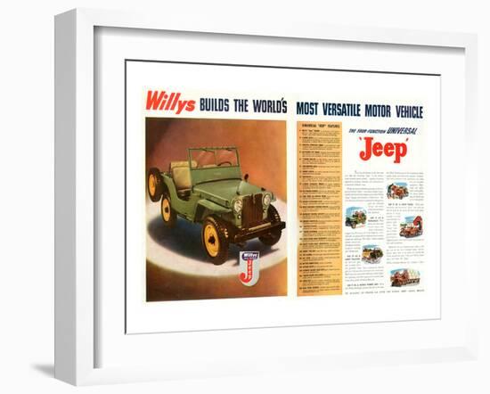 Willys- World's Most Versatile-null-Framed Art Print