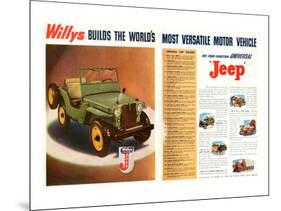 Willys- World's Most Versatile-null-Mounted Art Print