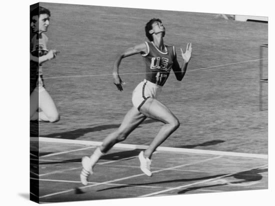 Wilma Rudolph, Across the Finish Line to Win One of Her 3 Gold Medals at the 1960 Summer Olympics-Mark Kauffman-Stretched Canvas