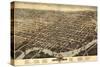 Wilmington, Delaware - Panoramic Map-Lantern Press-Stretched Canvas