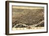 Wilmington, Delaware - Panoramic Map-Lantern Press-Framed Art Print