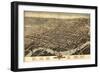 Wilmington, Delaware - Panoramic Map-Lantern Press-Framed Art Print