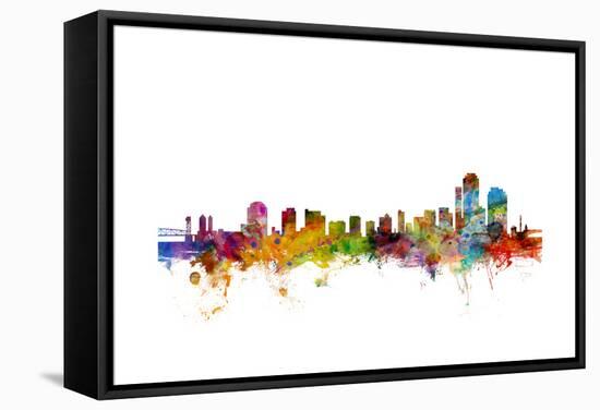 Wilmington Delaware Skyline-Michael Tompsett-Framed Stretched Canvas