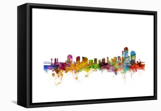 Wilmington Delaware Skyline-Michael Tompsett-Framed Stretched Canvas