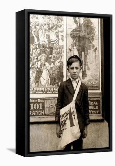 Wilmington Newsboy, Lewis Hine, 1910-Science Source-Framed Stretched Canvas