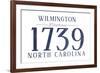 Wilmington, North Carolina - Established Date (Blue)-Lantern Press-Framed Art Print