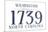 Wilmington, North Carolina - Established Date (Blue)-Lantern Press-Mounted Art Print