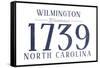 Wilmington, North Carolina - Established Date (Blue)-Lantern Press-Framed Stretched Canvas