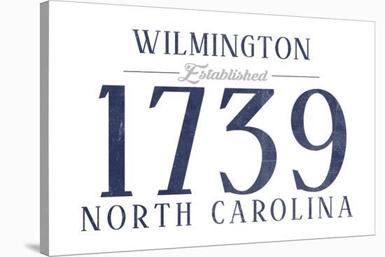 Wilmington, North Carolina - Established Date (Blue)-Lantern Press-Stretched Canvas