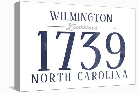 Wilmington, North Carolina - Established Date (Blue)-Lantern Press-Stretched Canvas