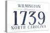 Wilmington, North Carolina - Established Date (Blue)-Lantern Press-Stretched Canvas