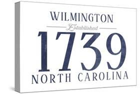 Wilmington, North Carolina - Established Date (Blue)-Lantern Press-Stretched Canvas