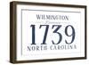 Wilmington, North Carolina - Established Date (Blue)-Lantern Press-Framed Art Print