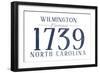 Wilmington, North Carolina - Established Date (Blue)-Lantern Press-Framed Art Print