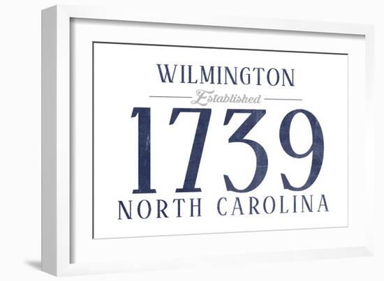 Wilmington, North Carolina - Established Date (Blue)-Lantern Press-Framed Art Print