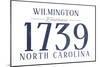 Wilmington, North Carolina - Established Date (Blue)-Lantern Press-Mounted Art Print