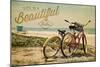 Wilmington, North Carolina - Life is a Beautiful Ride - Beach Cruisers-Lantern Press-Mounted Art Print