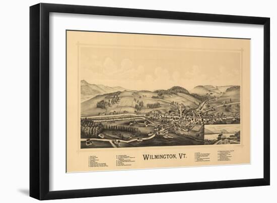 Wilmington, Vermont - Panoramic Map-Lantern Press-Framed Art Print