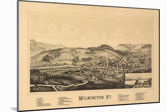 Wilmington, Vermont - Panoramic Map-Lantern Press-Mounted Art Print