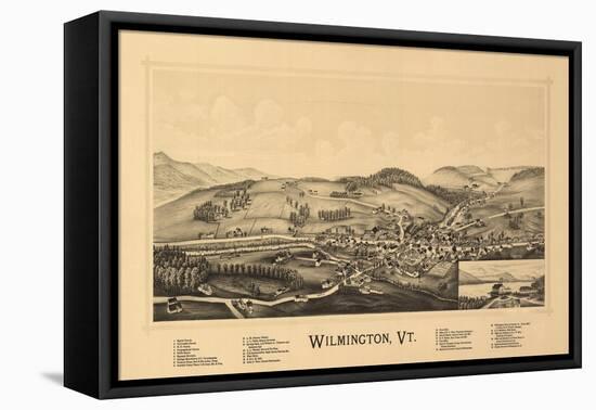 Wilmington, Vermont - Panoramic Map-Lantern Press-Framed Stretched Canvas